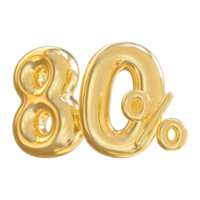 sale number 80 percent off golden png