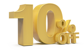 numero 10 per cento d'oro lusso png