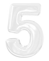 3d argent numéro 5 png