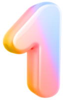 number 1 3d gradient png