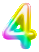 number 4 3d gradient png