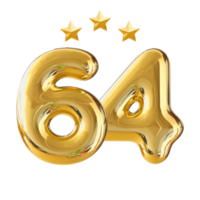 64 anni anniversario numero png