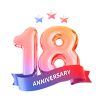 18 anni anniversario numero png