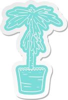 cartoon sticker of a house plant vector