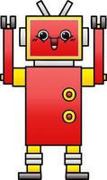 gradient shaded cartoon happy robot vector