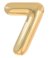 3D Nummer 7 golden png