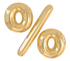 3D-Symbol Prozent golden png