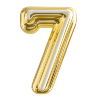 3d number 7 golden png