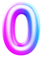 numéro 0 dégradé 3d png