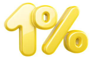 promotion 1 number percent 3d png