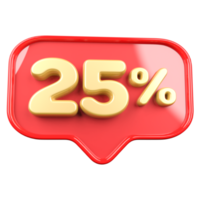 icon number 25 percent promotion png