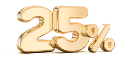 vendita numero 25 per cento 3d png