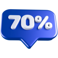 icon number 70 percent 3d png