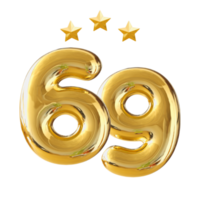69 years anniversary number png