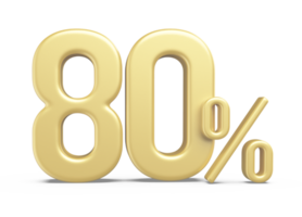 sale number 80 percent off golden png