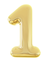 3D Nummer 1 golden png