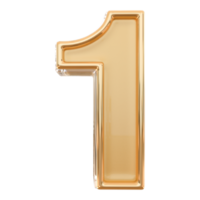 Nummer 1 3D-Gold png