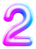 number 2 3d gradient png