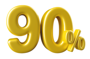 promozione 90 numero per cento 3d png