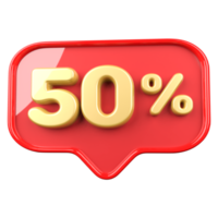 icon number 50 percent promotion png