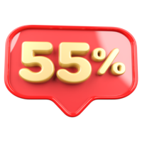 icon number 55 percent promotion png