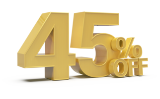 sale number 45 percent off golden png