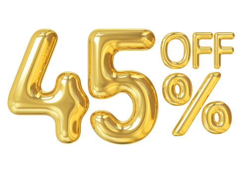 número de venda 45 por cento de desconto em ouro png