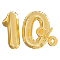 sale number 10 percent off golden png