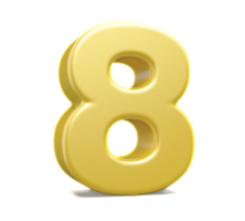 3d number 8 golden png