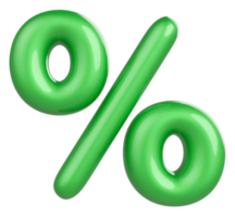 3d symbol percent green png