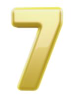 number 7 3d gold png