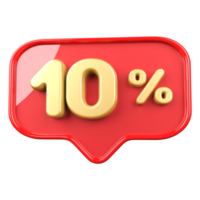 Icon number 10 percent 3d png