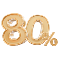 promotion number 80 percent 3d png