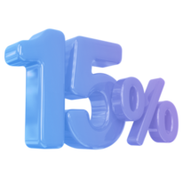 promotion 15 number percent 3d png