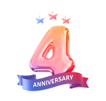 4 anni anniversario numero png