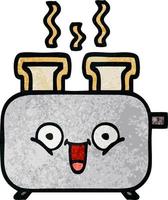 retro grunge texture cartoon of a toaster vector