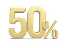 sale number 50 percent off golden png