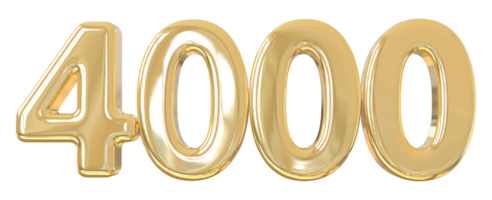 Number 4000 golden png