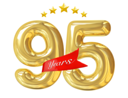 aniversário de 95 anos dourado png