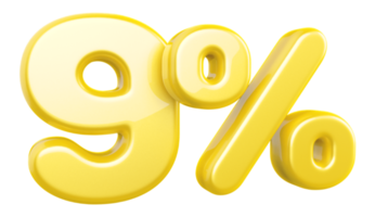 promotion 9 number percent 3d png