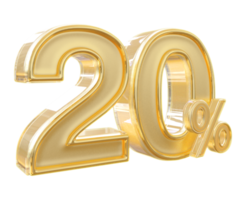 promotion 20 nombre pour cent 3d png