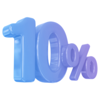 promozione 10 numero per cento 3d png