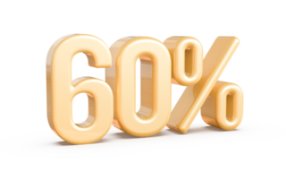 sale number 60 percent 3d png