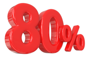 sale number 80 percent 3d png