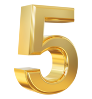 golden number 5 png