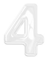 3d silver number 4 png