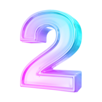 number 2 3d gradient png