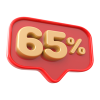 Icon number 65 percent 3d png