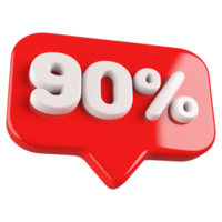 promotion 90 nombre pour cent 3d png