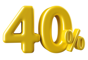 promotion number 40 percent 3d png